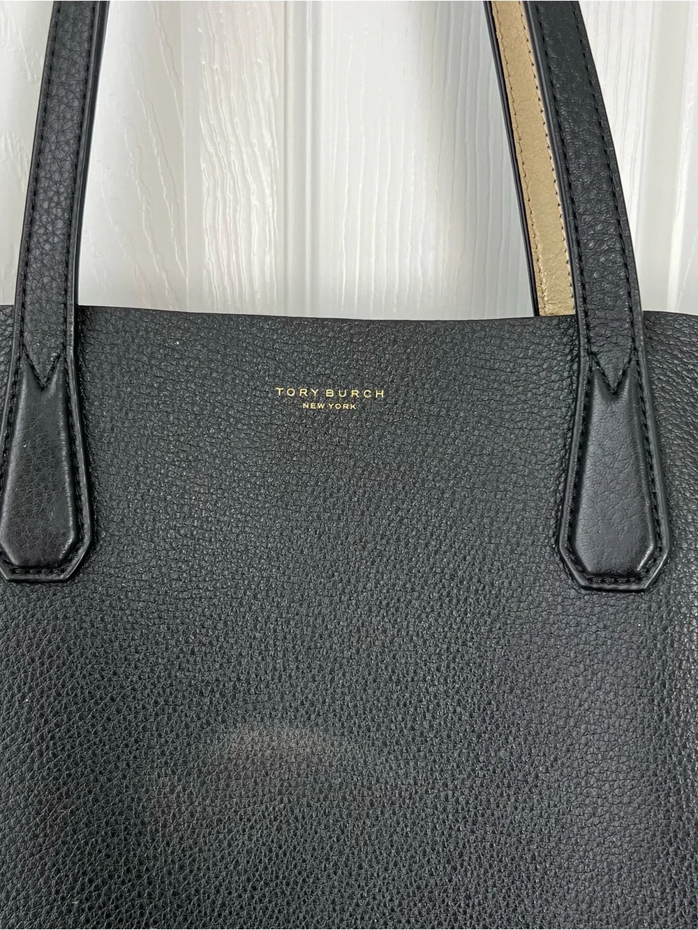 Tory Burch Black Pebbled Leather Tote
